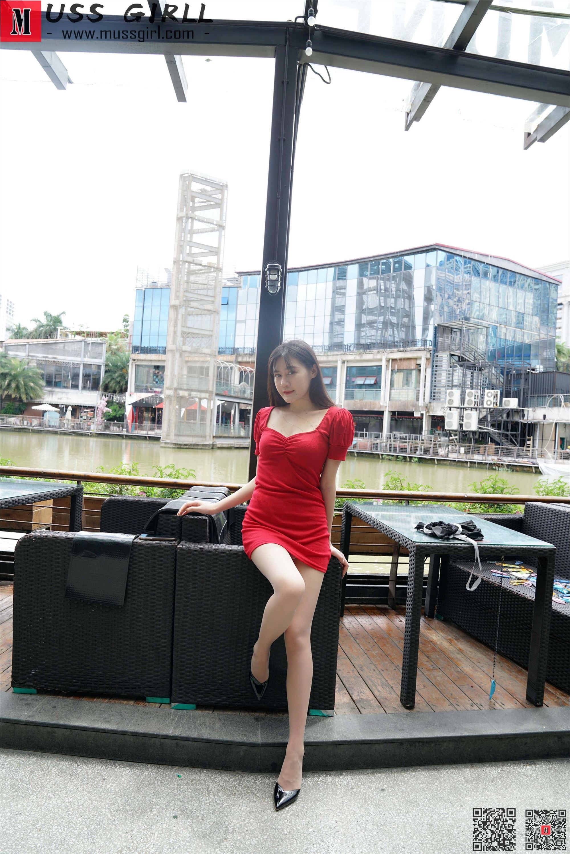 MussGirl慕丝女郎  NO.239-红色包臀裙肉丝高跟